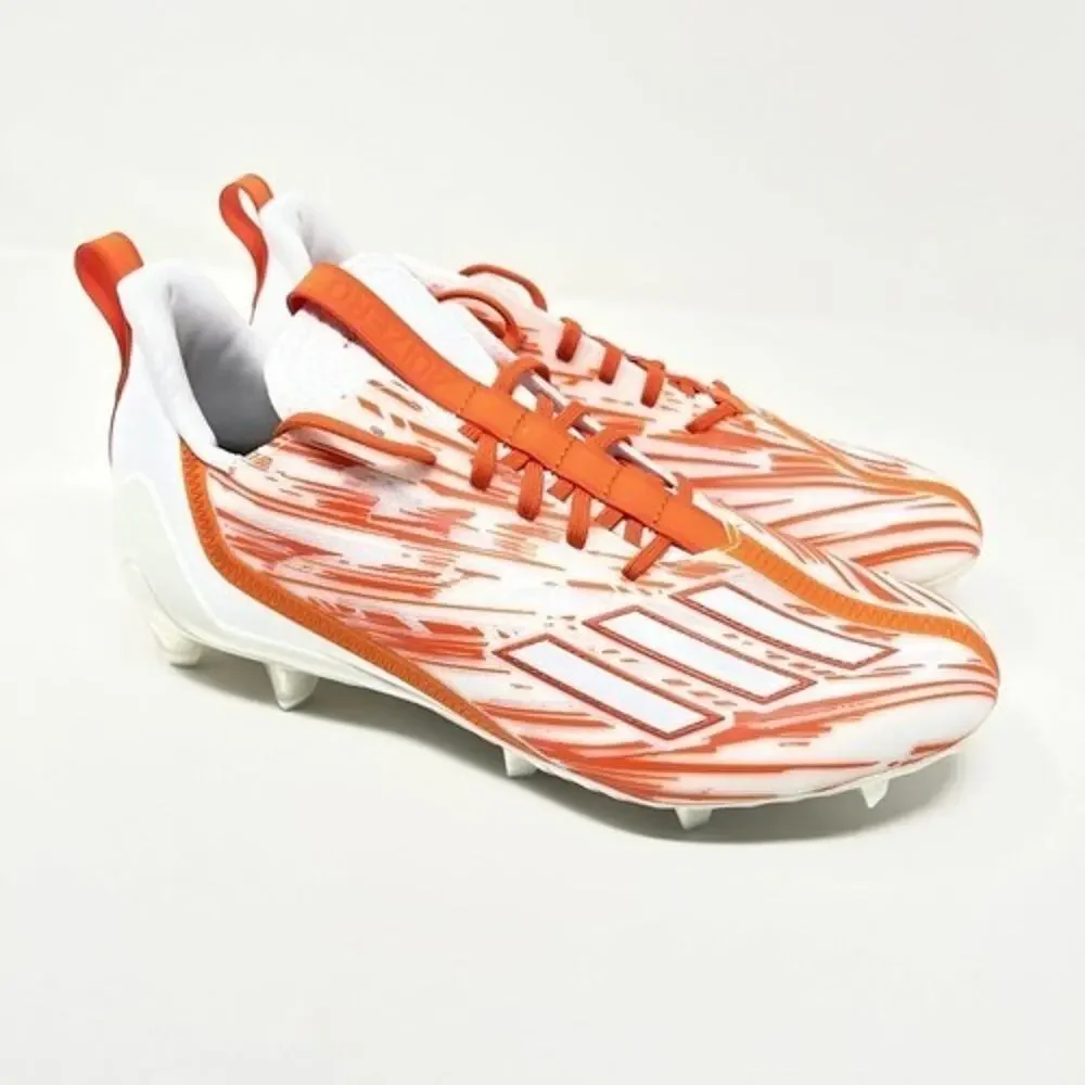 New Adidas Adizero 2022 Football Cleats Orange/White H03639 Mens Size 9.5